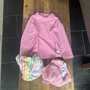 4T swim rash guard with 2 reusable swim diapers